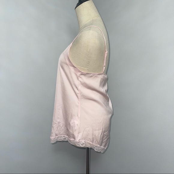 Highline Collective Baby Pink / Light Pink Floral Lace Detail Satin Tank New Tag - Picture 8 of 8